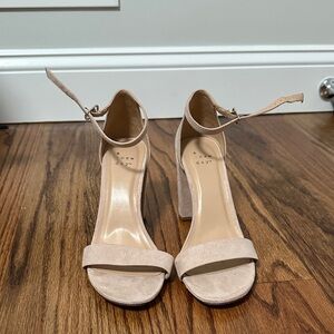 A New Day Women's Beige Ankle Strap Heels